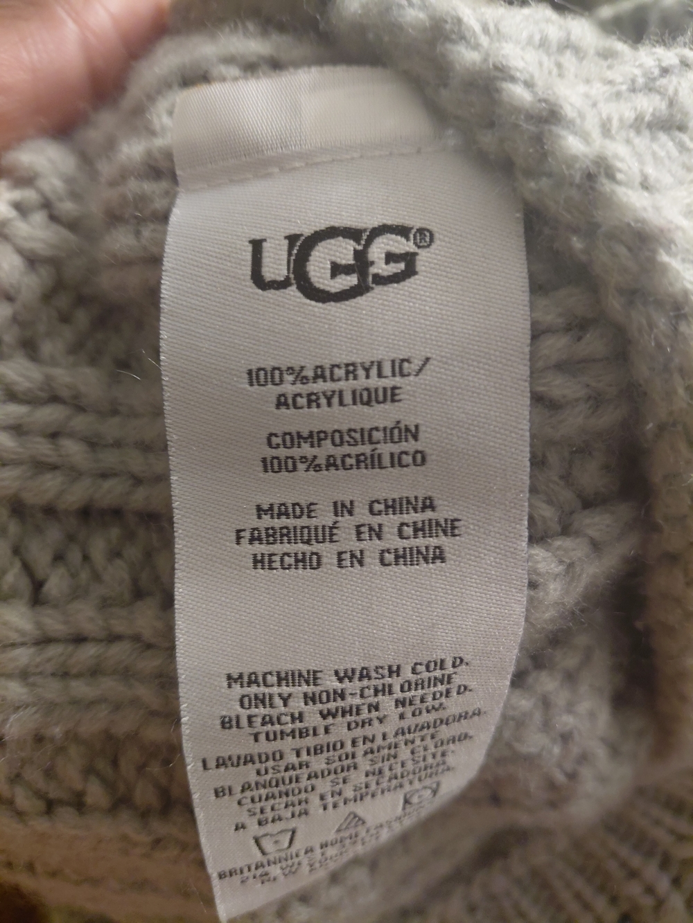 Cable Knit Turtleneck Ugg Dog Sweater - Light Gray - Picture 2 of 6